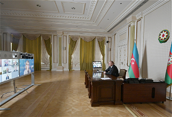 Состоялась видеоконференция между Президентом Ильхамом Алиевым и новым вице-президентоми другими представителями Всемирного банка