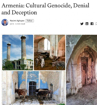 На американском сайте Medium опубликована статья об оккупационной политике Армениипротив Азербайджана