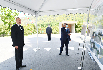 Президент Ильхам Алиев принял участиев открытии реконструированной автомобильной дороги Балакен — Газбина — Ититала