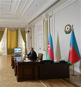 Президент Ильхам Алиев принял участие в видеоформатев открытии очередного госпиталя модульного типадля лечения больных с коронавирусом