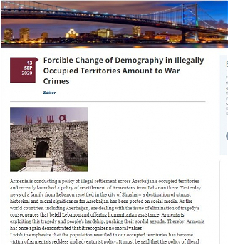 Европейский аналитический портал опубликовалкомментарий помощника Президента Хикмета Гаджиевао политике незаконного заселения