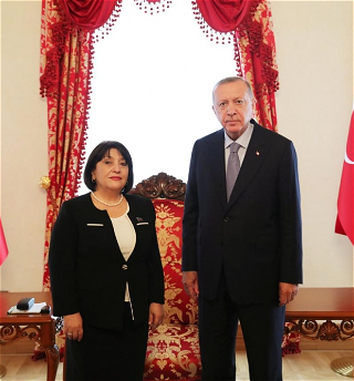 Председатель Милли МеджлисаСахиба Гафаровавстретилась с ПрезидентомРеджепом Тайипом Эрдоганом