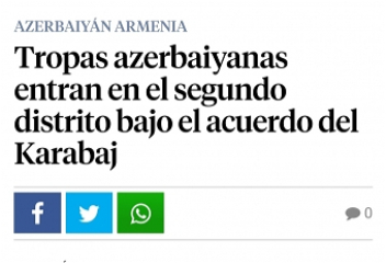 Испанская пресса пишет о вхождении азербайджанских Вооруженных сил в Кяльбаджарский район