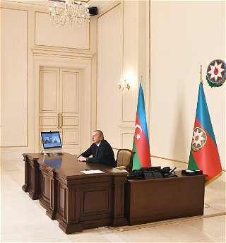 Президент Ильхам Алиев принял в видеоформате Рашада Набиева в связи с назначением его министром транспорта, связи и высоких технологий