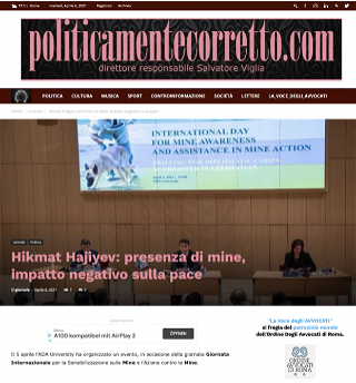 В итальянской печати опубликованы статьи о минной угрозе на освобожденных от оккупации территориях Азербайджана