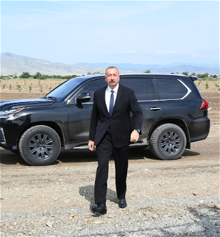 Президент Ильхам Алиевпосадилдерево в Агдамском городском лесопарке