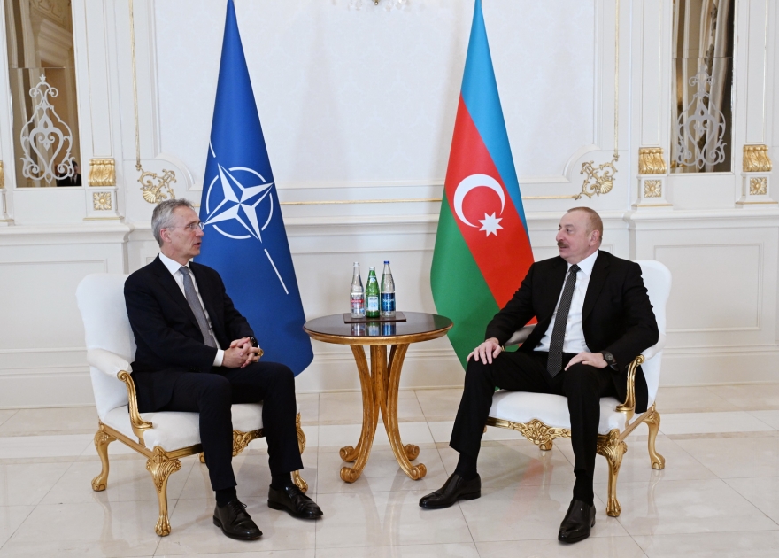 Состоялась встреча Президента Ильхама Алиева с генеральным секретарем НАТО Йенсом Столтенбергом один на один 