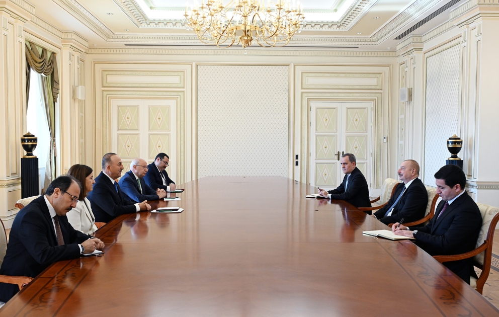 Президент Ильхам Алиев принял депутата Великого национального собрания Турции Мевлюта Чавушоглу 