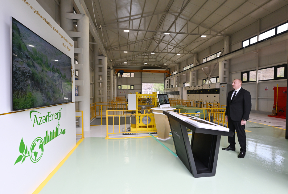 Президент Ильхам Алиев принял участие в открытии малых гидроэлектростанций в Лачине