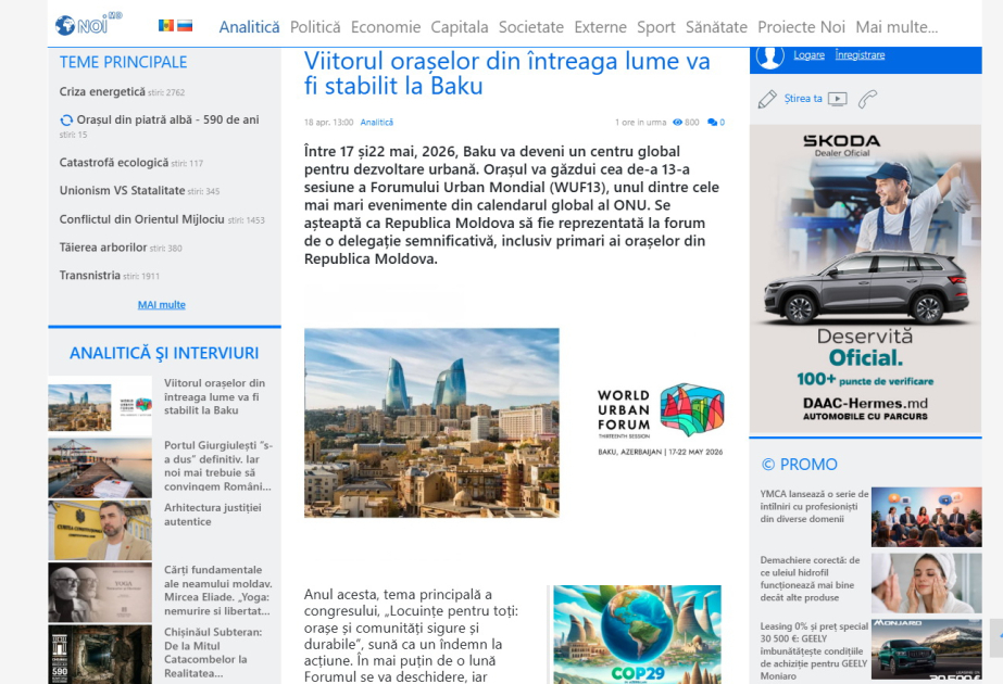 
Молдавские медиа: Будущее городов мира будет определено в Баку