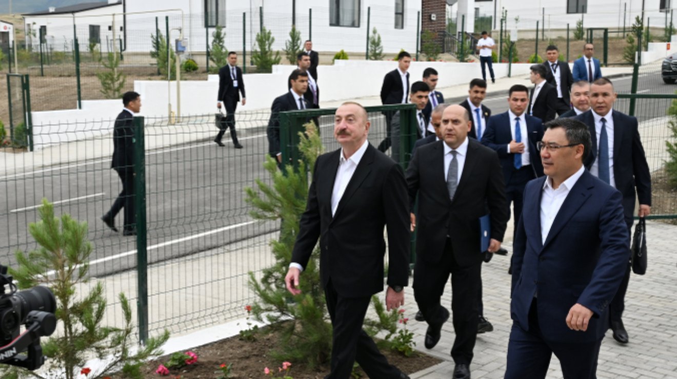 Президенты Азербайджана и Кыргызстана приняли участие в открытии 1-го этапа села Хыдырлы Агдамского района