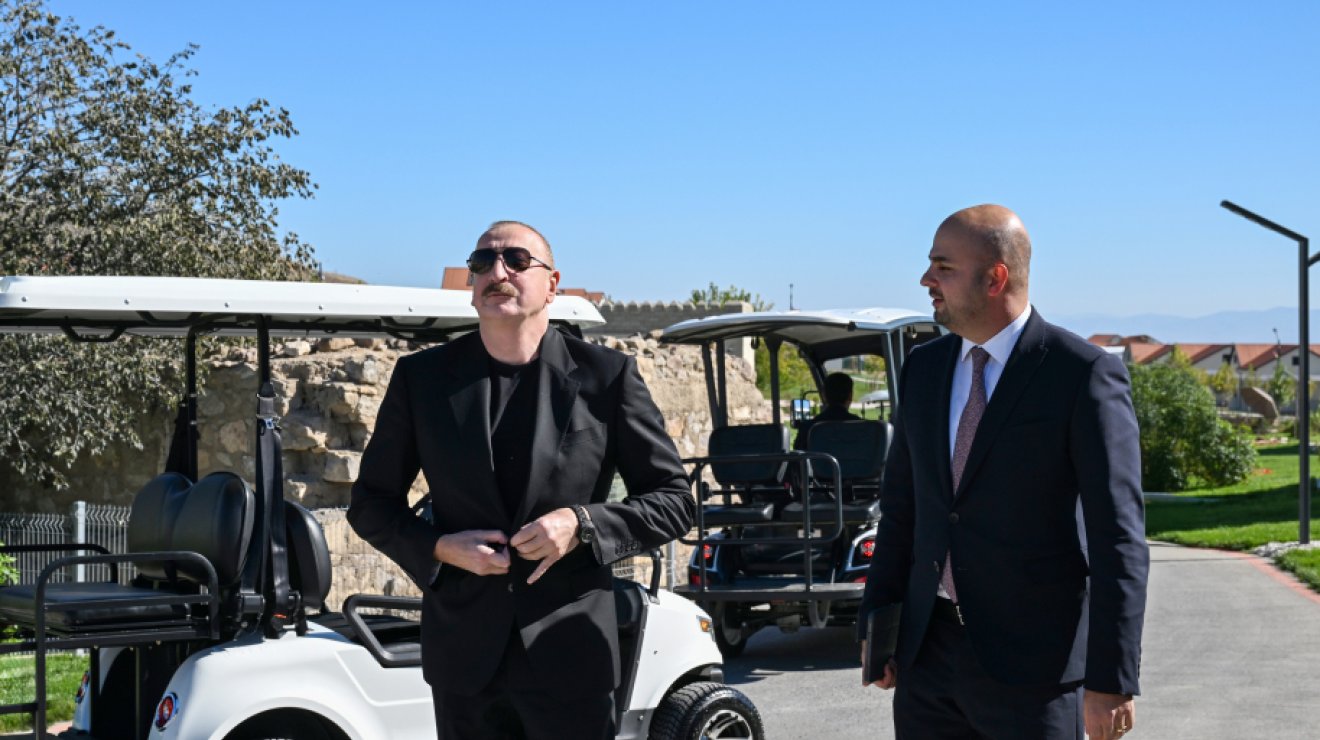 Президент Ильхам Алиев принял участие в открытии первого этапа села Хоровлу Джебраильского района