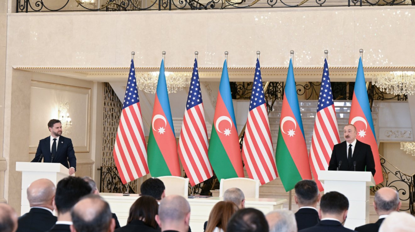 Президент Азербайджана Ильхам Алиев и вице-президент США Джей Ди Вэнс выступили с заявлениями для прессы