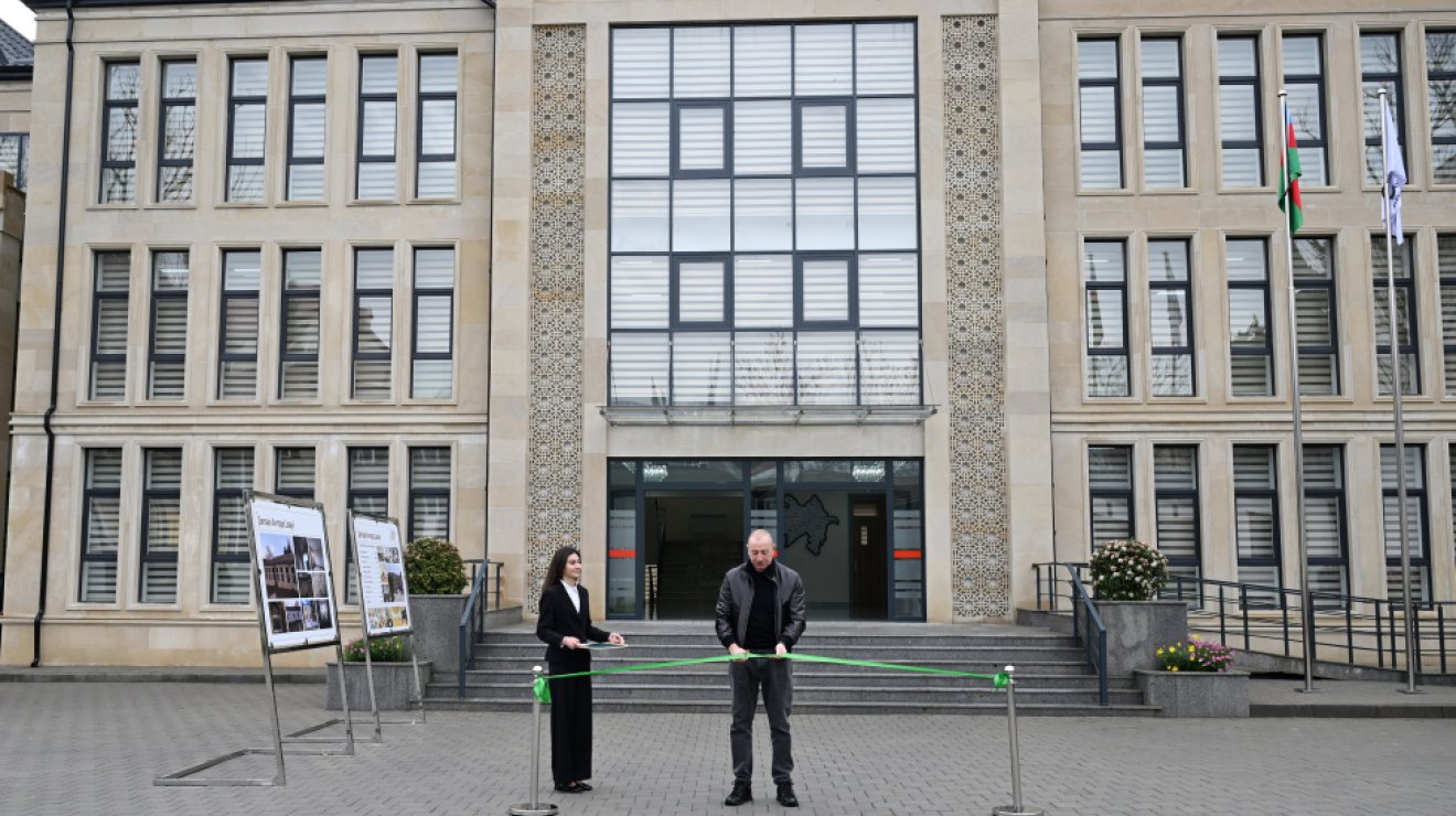 Президент Ильхам Алиев принял участие в открытии нового здания Шамахинского европейского лицея