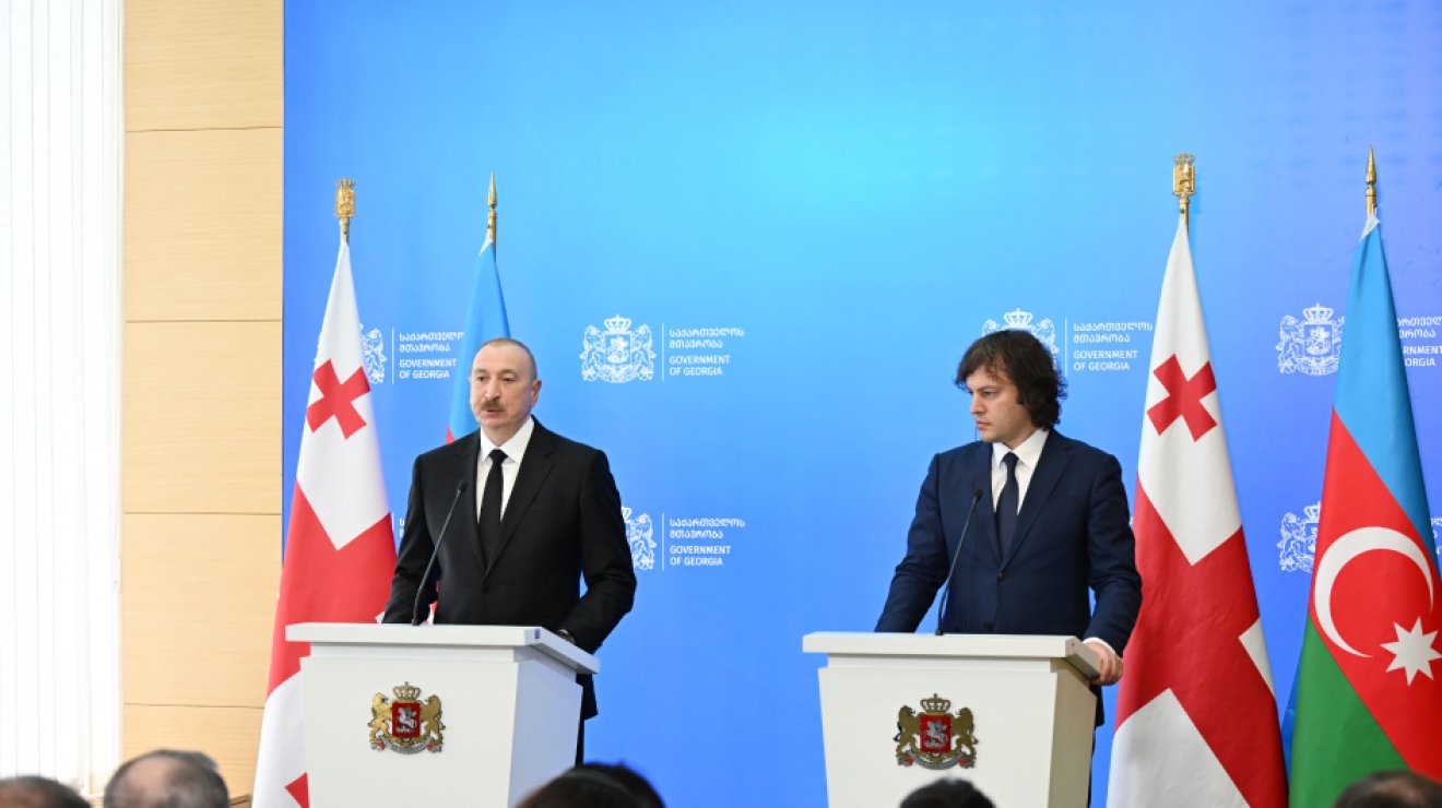 Президент Азербайджана и Премьер-министр Грузии выступили с заявлениями для прессы