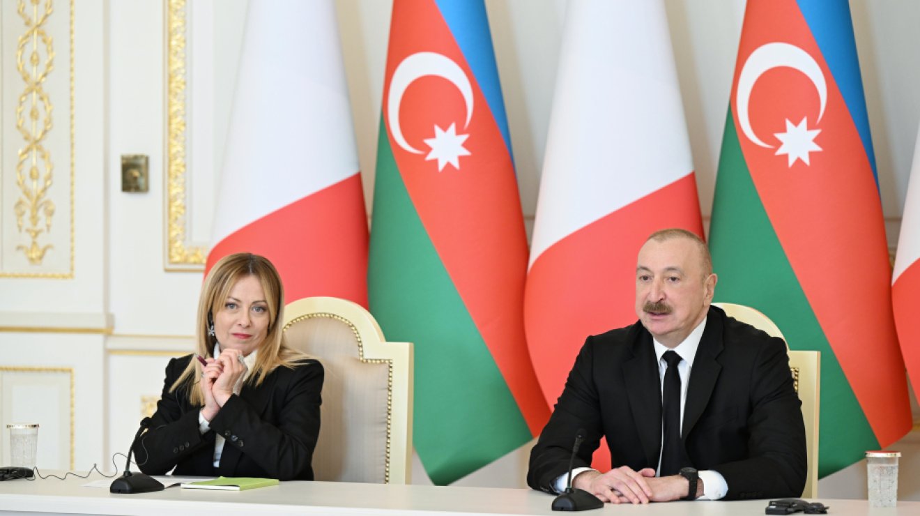 Президент Ильхам Алиев и Председатель Совета министров Италии выступили с заявлениями для прессы