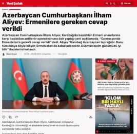 Обращение Президента Азербайджана к народу широко освещалось в мировой прессе