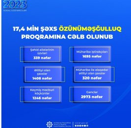 В прошлом году в рамках программы самозанятости созданы малые хозяйства для 17,4 тысячи человек