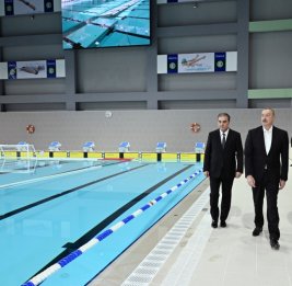 Президент Ильхам Алиев принял участие в открытии Гянджинского дворца спорта  