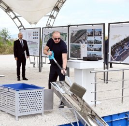 Президент Ильхам Алиев заложил фундамент села Сарыджаллы Джебраильского района