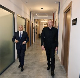 Президент Ильхам Алиев принял участие в открытии после капитального ремонта Центра государственных услуг в Шуше  