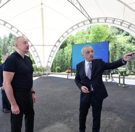 Президент Ильхам Алиев принял участие в открытии Шушинского комплекса водоочистных сооружений 