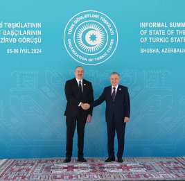 Президент Ильхам Алиев встретил в Шуше глав государств и правительств, участвующих в неформальном Саммите ОТГ