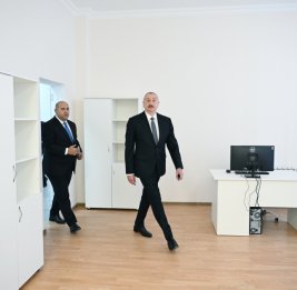 Ознакомление с условиями, созданными в многофункциональном административном здании, построенном для местных исполнительных структур в селе Кенгерли Агдамского района