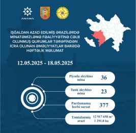ANAMA: На прошлой неделе обнаружено и обезврежено 59 мин и 377 неразорвавшихся боеприпасов