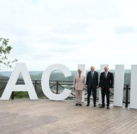 Президенты Азербайджана и Турции, премьер-министр Пакистана побывали в прогулочной зоне в городе Лачин