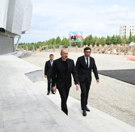 Президент Ильхам Алиев ознакомился с работой, проделанной в Евлахском олимпийском спортивном комплексе