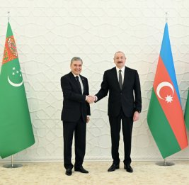 Состоялась встреча Президента Азербайджана Ильхама Алиева с председателем Халг Маслахаты Туркменистана Гурбангулы Бердымухамедовым