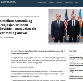 Норвежское издание Geopolitika - о перспективах мирного соглашения между Азербайджаном и Арменией