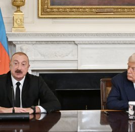 Президент Азербайджана Ильхам Алиев в Белом доме выступил с заявлением для прессы