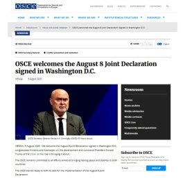ОБСЕ готова выполнить возложенные на нее задачи в рамках своего мандата для реализации Совместной декларации