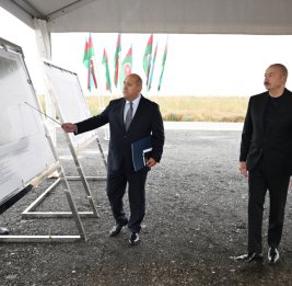 Президент Ильхам Алиев заложил фундамент села Гараханбейли Физулинского района