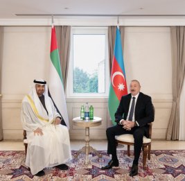 Состоялась встреча Президента Азербайджана Ильхама Алиева с Президентом Объединенных Арабских Эмиратов один на один