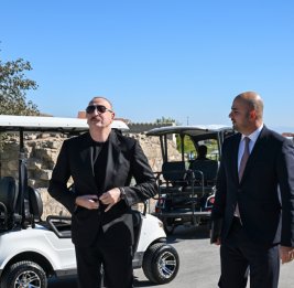 Президент Ильхам Алиев принял участие в открытии первого этапа села Хоровлу Джебраильского района