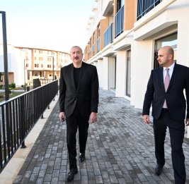 Президент Ильхам Алиев ознакомился с работами, проделанными в 104-квартирном жилом комплексе в городе Зангилан