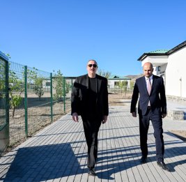 Президент Ильхам Алиев принял участие в открытии 2-го этапа села Агалы и села Мамедбейли Зангиланского района