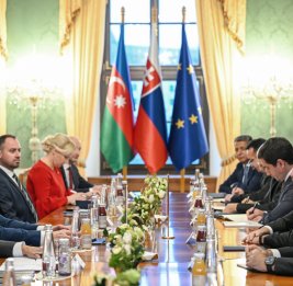 Встреча президентов Азербайджана и Словакии в расширенном составе