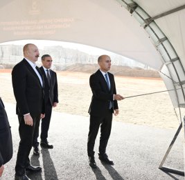 Президент Ильхам Алиев заложил фундамент здания инженерного факультета Карабахского университета в Ханкенди