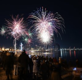 Праздничный салют в Баку по случаю Нового года