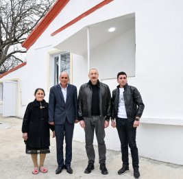 Президент Ильхам Алиев ознакомился с работами, проделанными в селе Чылдыран Агдеринского района