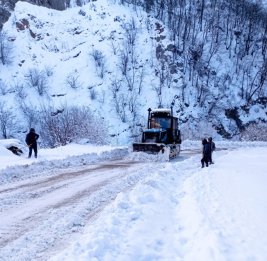 Дорога Губа &ndash; Хыналыг очищена от снега