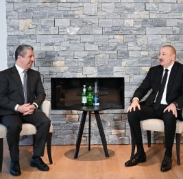 Президент Ильхам Алиев встретился в Давосе с премьер-министром региона Иракский Курдистан