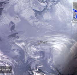 Роскосмос показал со спутника циклон, принесший снегопад в Москву