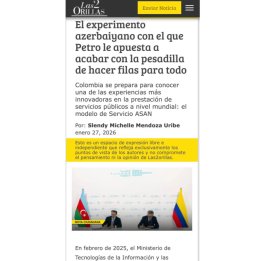 Колумбийская пресса о модели ASAN xidmət