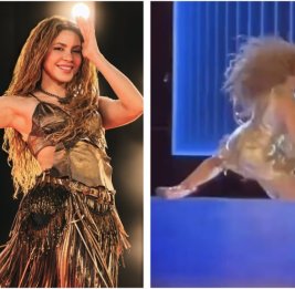 Шакира упала во время выступления на сцене