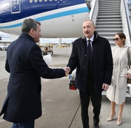 Президент Ильхам Алиев прибыл с визитом в Германию